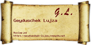 Geyduschek Lujza névjegykártya